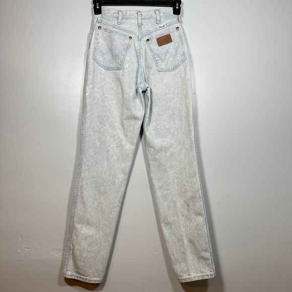 Vintage Wrangler Acid Wash High Rise Straight Leg Mom Jeans Made in USA 25x33 - Picture 3 of 13